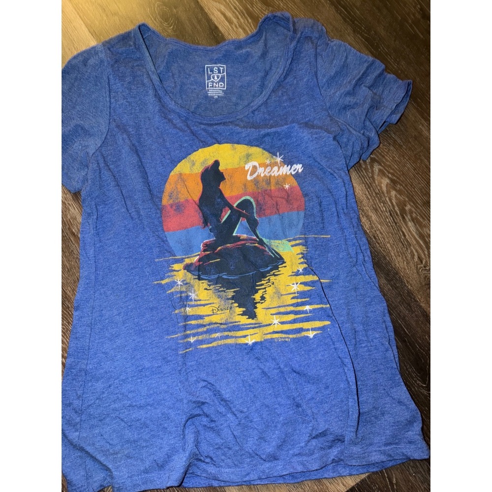 Disney Ariel The Little Mermaid Dreamer Blue women Tee LST & FND Large